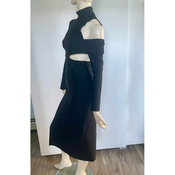 Black Bodycon Maxi Dress with Cut-Out Details - Picture 1 of 10